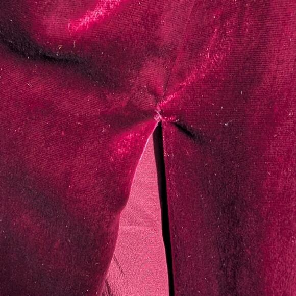 Marchesa Off The Shoulder Floral Appliqued Velvet Gown Burgundy Red Size 10 - Picture 11 of 16